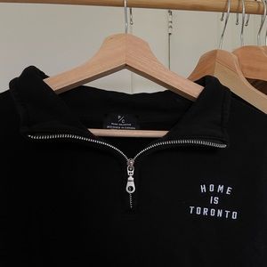 Home Is Toronto Black 3/4 Zip Sweater